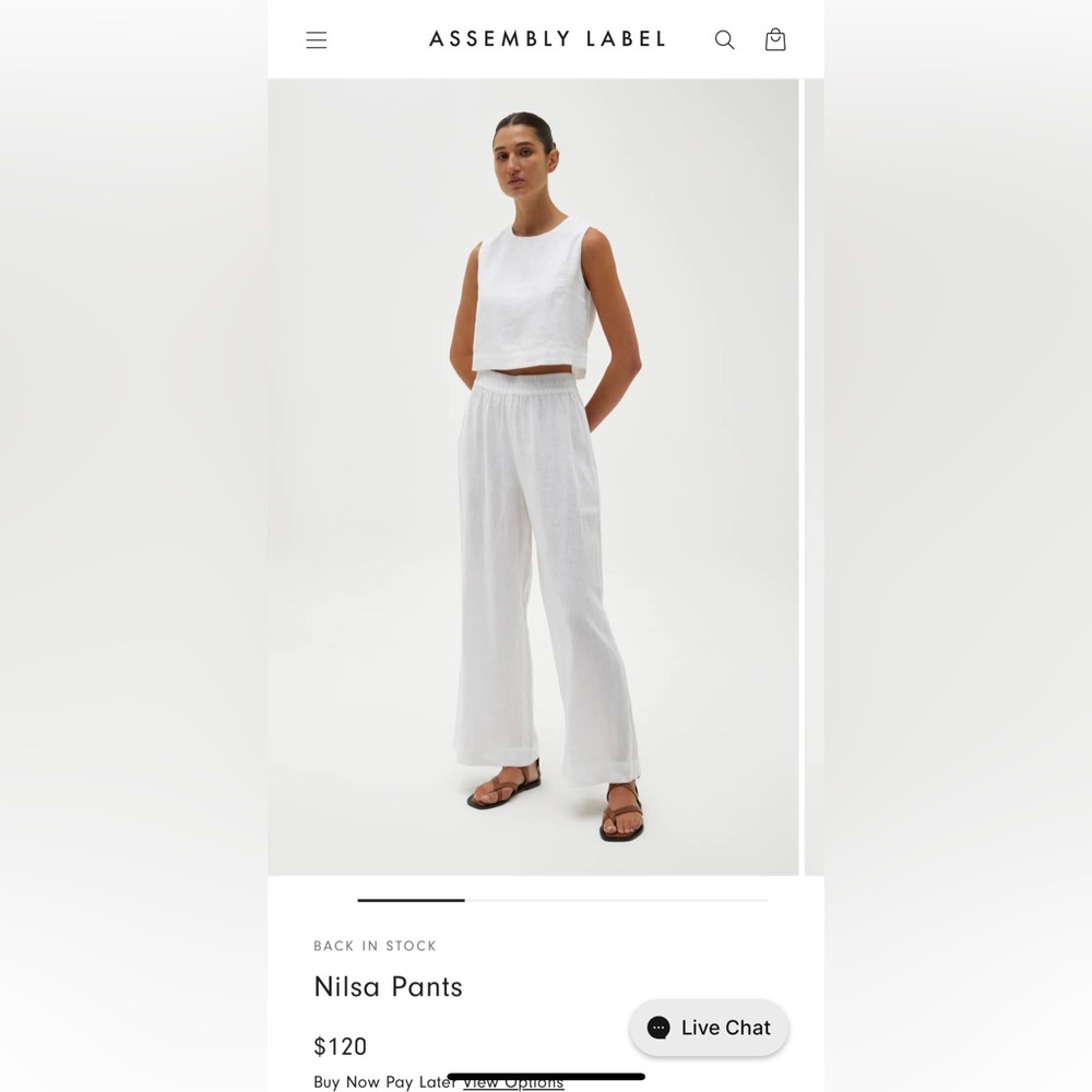 Assembly Label White Linen Pants